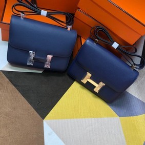 Best Quality Hermes Original Espom Leather Constance Bag 5333 Sapphire blue HMSV35NDC29