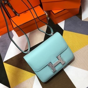 Hermes Original Espom Leather Constance Bag 5333 sky blue 1:1 Replica HMS26ZCO5RS