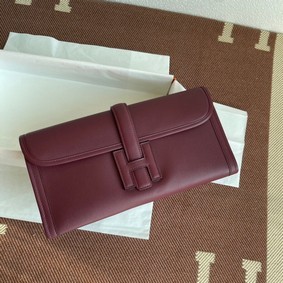 Copy Hermes Original jige swift Leather Clutch 37088 claret HMSBVSVX1B4