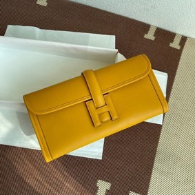 1:1 Replica Hermes Original jige swift Leather Clutch 37088 yellow HMSA1C560F5