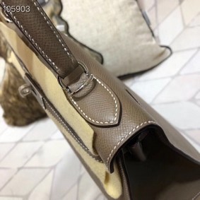 Hermes original Kelly Epsom Leather KL32 dark grey Replica HMSGTRWEXO9