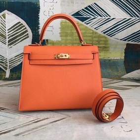 Knockoff Hermes original Kelly Epsom Leather KL32 orange HMS06O8XG66