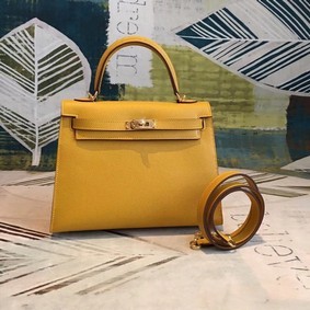 Hermes original Kelly Epsom Leather KL32 yellow 1:1 Replica HMSKQU9SQ9B