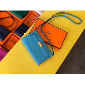 Hermes Original kelly espom leather to go woc Bag H4087 blue Replica HMSPQW131R2