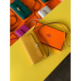 1:1 Replica Hermes Original kelly espom leather to go woc Bag H4087 yellow HMS6T3V9523
