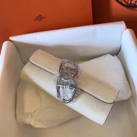 First-class Quality Hermes Original Lizard Leather Cluth Bag 17726 Offwhite HMSH8RWI1WT