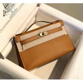 Hermes original swift leather mini Kelly K22CM H23560 Brown 1:1 Replica HMSXN928A8C