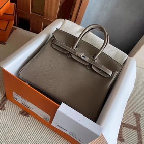 Hermes original Togo Leather HB25O dark gray HMS084W7G80