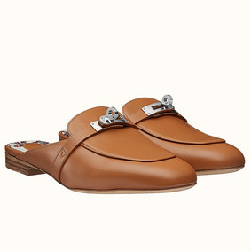Hermes Oz Mules In Brown Calfskin Replica HMSKO2ZG21Q