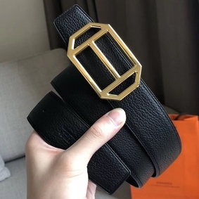 Knockoff Hermes Pad Reversible Belt In Black Clemence Leather HMSE105HU5B