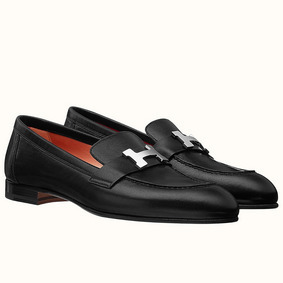 Hermes Paris Loafers In Black Goatskin Replica HMSI47297Q3