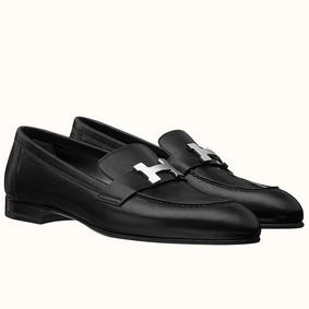 Fake Hermes Paris Loafers In Noir Goatskin HMSA7GM9PNJ