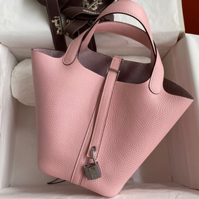 Cheap Hermes Picotin Lock 18 Handmade Bag in Rose Sakura Clemence Leather HMS15RXNR2Y