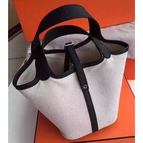 Hermes Picotin Lock 18cm Bag Canvas HPL8618T Black HMSBK6904N6