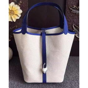 Copy Hermes Picotin Lock 18cm Bag Canvas HPL8618T RoyalBlue HMS58V5NLRO