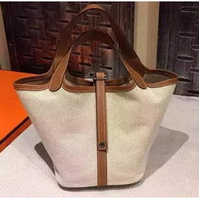 Hermes Picotin Lock 18cm Bag Canvas HPL8618T Wheat HMSTC75R22N