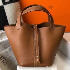 Hermes Picotin Lock 22 Bag In Gold Clemence Leather Top Replica HMS6605E80I