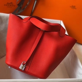Copy Hermes Picotin Lock 22 Bag In Red Clemence Leather HMS8780H8CY