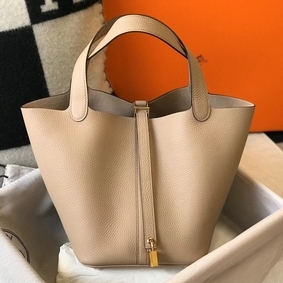 Hermes Picotin Lock 22 Bag In Trench Clemence Leather Top Replica HMSGR04ISRJ