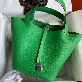 Best Quality Hermes Picotin Lock 22 Handmade Bag in Bamboo Clemence Leather HMSJK7NCY7B