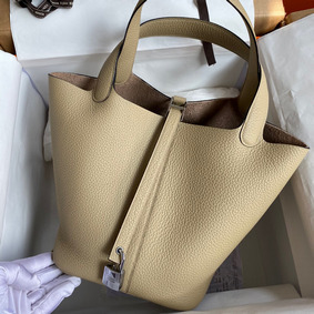 Hermes Picotin Lock 22 Handmade Bag in Trench Clemence Leather HMSPT4YWKXN