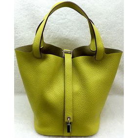Hermes Picotin Lock 22cm Bags Litchi Leather HPL1048 Lemon 1:1 Replica HMSPU1CQ24C