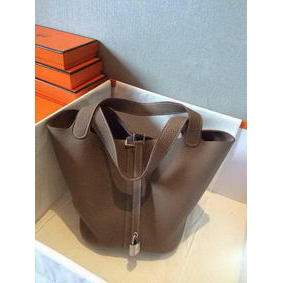 Hermes Picotin Lock 22cm Bags Litchi Leather HPT22 Grey 1:1 Replica HMSUNV551E2