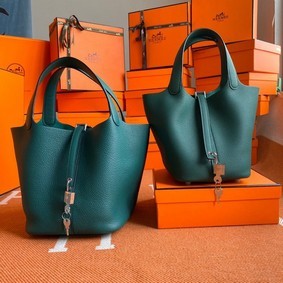 Hermes Picotin Lock Bags Original togo Leather PL3388 blackish green 1:1 Replica HMSGR084YNR