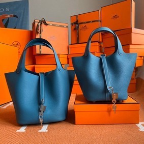 Hermes Picotin Lock Bags Original togo Leather PL3388 blue HMS69KHF88O