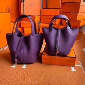 First-class Quality Hermes Picotin Lock Bags Original togo Leather PL3388 purple HMS5C0FZ74Y