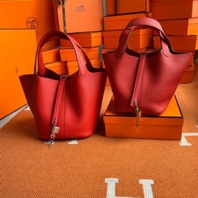 Hermes Picotin Lock Bags Original togo Leather PL3388 red Top Replica HMSY9AB7A1W