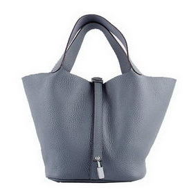 Best Quality Hermes Picotin Lock PM Bags Clemence Leather H8615 Grey HMS3EZ92PLC