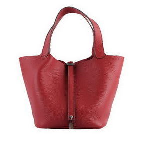 Cheap Hermes Picotin Lock PM Bags Clemence Leather H8615 Red HMSN481M2T2
