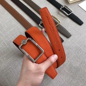 Imitation Hermes Quizz belt buckle & Reversible leather strap 32 mm H0739 Orange HMS91LKS5X2