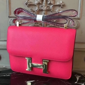 Hermes Red Constance MM 24cm Epsom Leather Bag HMSKA895P01