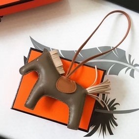 Hermes Rodeo Horse Bag Charm In Taupe/Camarel/Beige Leather Top Replica HMS7J30PWE0