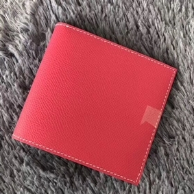 Hermes Rose Red MC2 Copernic Compact Wallet Replica HMS06MEG6ZV