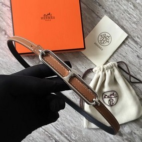 Hermes Roulis belt buckle & Reversible leather strap 13 mm H065539 brown 1:1 Replica HMS47I704T5