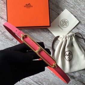 Top Replica Hermes Roulis buckle & Reversible leather strap 13 mm H065538 rose HMS71AC1Y94