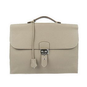 AAA Hermes Sac Depeche 38cm Briefcase Clemence Grey HMS13HLLQF6