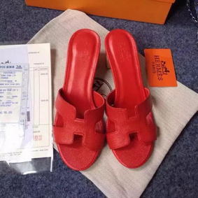 Cheap Hermes Sandals Togo Leather HO0471 Red HMSUL3TI3AL