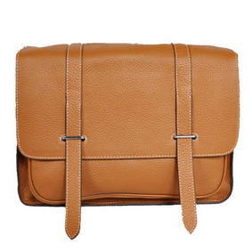 Hermes Steve 32CM Mens Bag Clemence Camel Replica HMS8GSVV6Q9