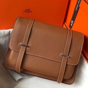 AAA Hermes Steve 35 Messenger Bag In Brown Clemence Calfskin HMS8D6885K8