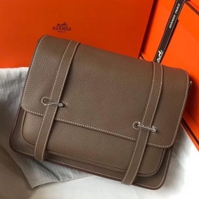 1:1 Replica Hermes Steve 35 Messenger Bag In Taupe Clemence Calfskin HMSKPWKMJV5