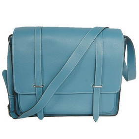 Hermes Steve 35CM Messenger Bag Clemence Leather Blue Replica HMSE2XIBY9Q