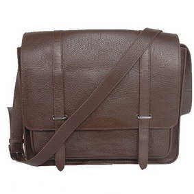 Fake Hermes Steve 35CM Messenger Bag Clemence Leather Brown HMSA6SVW40H