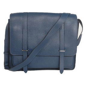 Knockoff Hermes Steve 35CM Messenger Bag Clemence Leather Dark Blue HMS4E9H3A9G