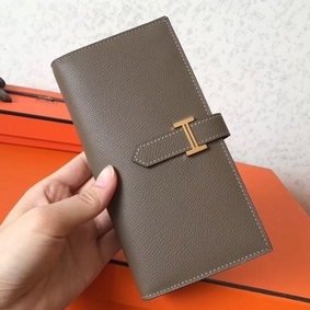 Hermes Taupe Epsom Bearn Gusset Wallet 1:1 Replica HMS7J1AXU07