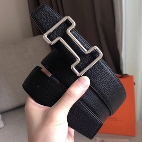 Fake Hermes Tonight 38MM Reversible Belt In Black Clemence Leather HMSN48J0IW9