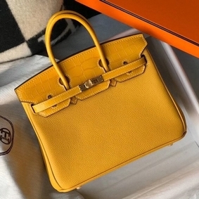 First-class Quality Hermes Touch Birkin 25cm Limited Edition Yellow Bag HMSKDEZ4WNY